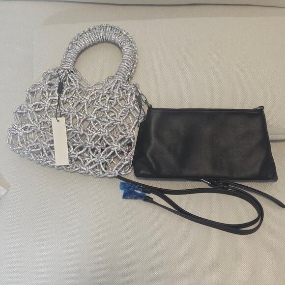 ROCKNOT The Transformer Crystal Cording Bag with Insert Black Bag / Crossbody - Picture 8 of 13